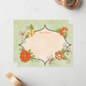 posies Aangepaste notitiekaarten Tangerine Notitiekaartje (Voorkant / Achterkant in situ)