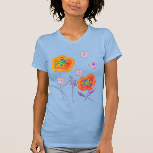  Posies Abstracte Bloemenkunst om te Draag T-shirt