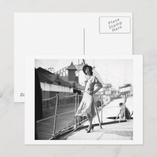 Posing 1930 Mode Briefkaart (Voorkant / Achterkant)