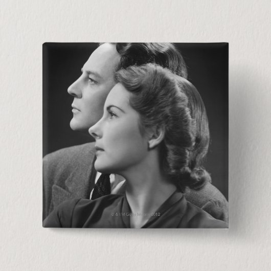 Posing Couple Vierkante Button 5,1 Cm (Voorkant)