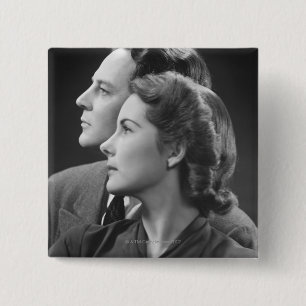 Posing Couple Vierkante Button 5,1 Cm