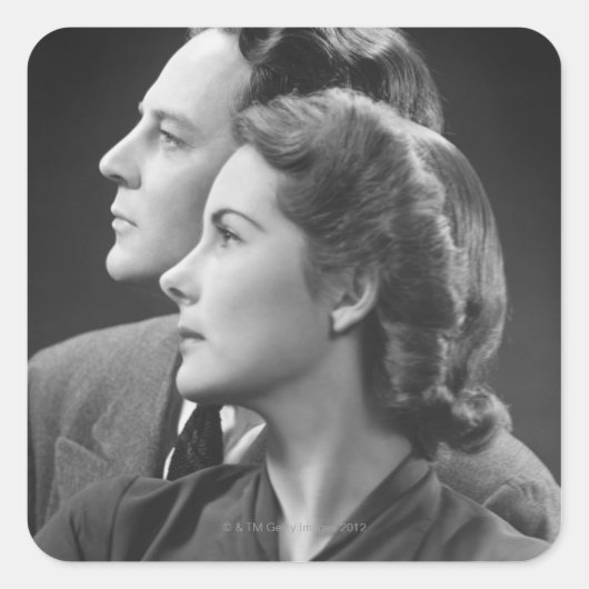 Posing Couple Vierkante Sticker (Voorkant)
