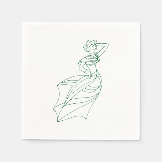Posing Dame Napkins Servet (Voorkant)
