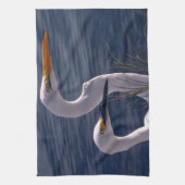 Posing Egrets Theedoek (Verticaal)