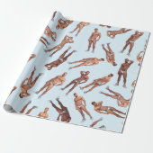 Posing Hunks Pattern Cadeaupapier (Uitgerold)