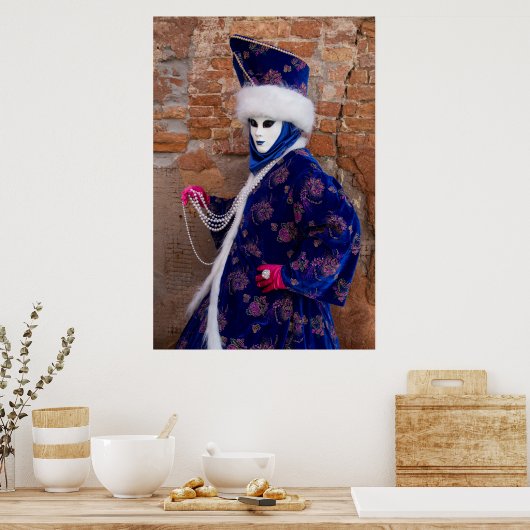 Posing in carnaval Costume, Venetië Poster (Keuken)