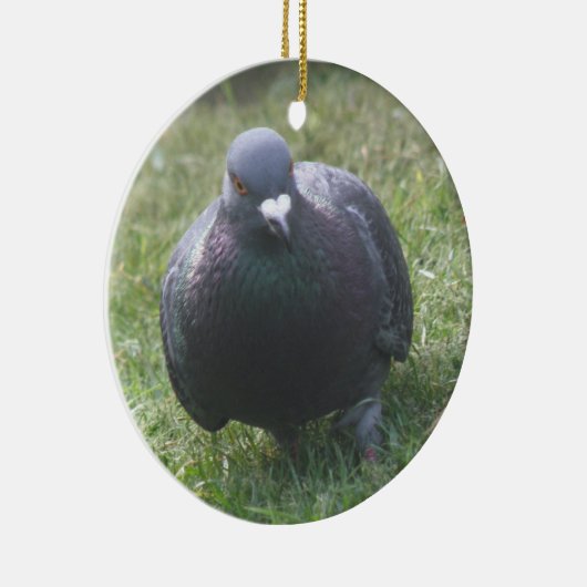 Posing Pigeon Custom Birthday Keramisch Ornament (Rechts)