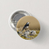 Posing Wagtail Ronde Button 3,2 Cm (Voorkant /achterkant)