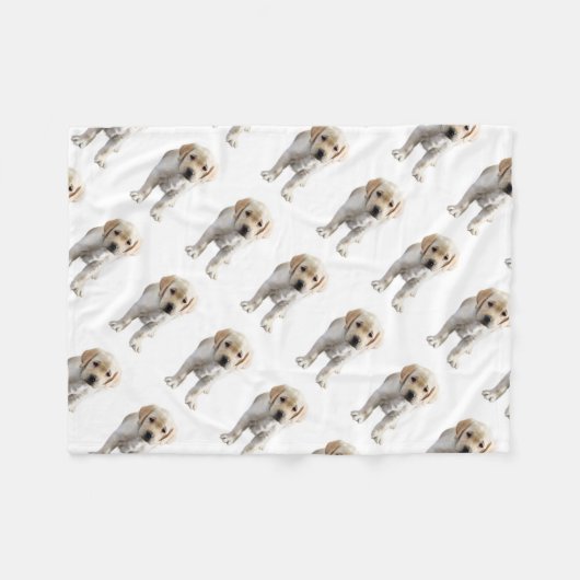 Posing Yellow Lab Fleece Deken (Voorkant (Horizontaal))