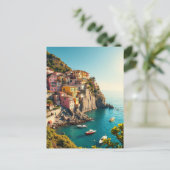 Positano Amalfi Coast Retro Reizen Cliffside Briefkaart (Staand voorkant)