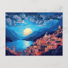 Positano Amalfi Kustschilderij van Italië Reiskuns Briefkaart