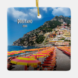 Positano Amalfi Reis Foto van tweezijdige kerstmis Keramisch Ornament