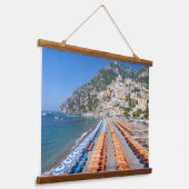 Positano Beach Amalfi Coast Italië Hangend Wandkleed (Gebogen)