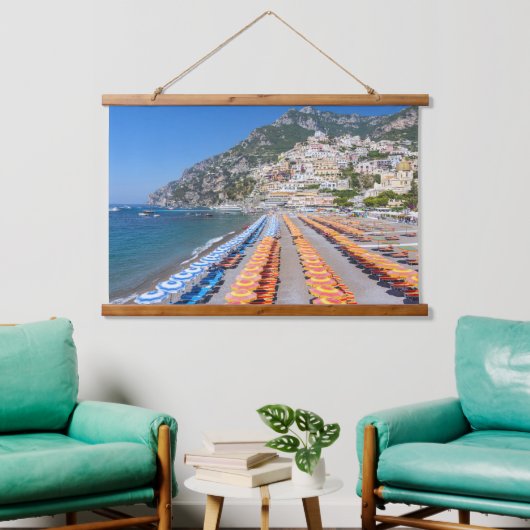 Positano Beach Amalfi Coast Italië Hangend Wandkleed (Woonkamer)