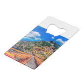 Positano Beach Italië Cliff Homes Amalfi Reizen Creditkaart Flessenopener (Voorkant Gekanteld)