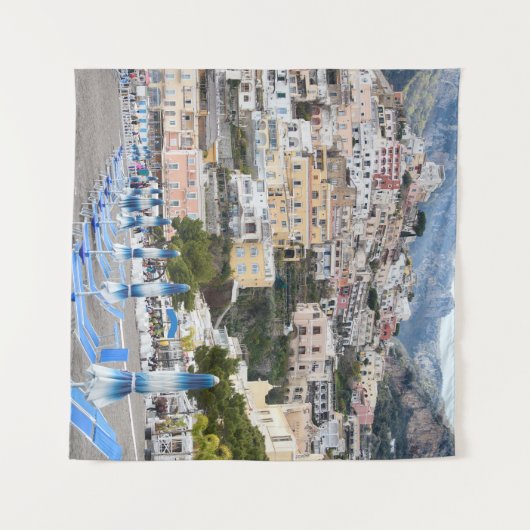 Positano Beach Umbrellas Dream #1 #reis #wall Wandkleed (Voorkant (horizontaal))