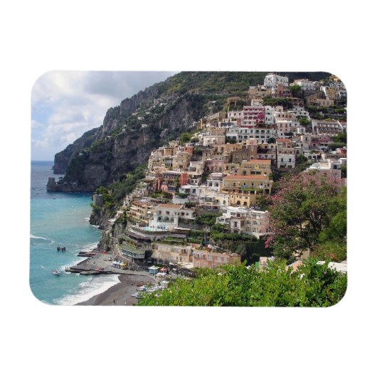 Positano bij de Amalfi kust rechthoek magneet (Horizontaal)