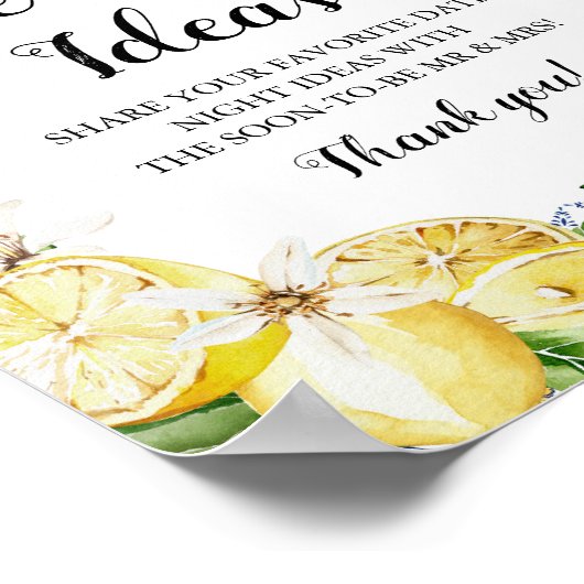 Positano Blauwe Tegel Citroen Datum Nacht Ideeën T Poster (Hoek)