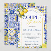 Positano Blauwe Tegels Citroen Paar Douche Kaart (Voorkant / Achterkant)