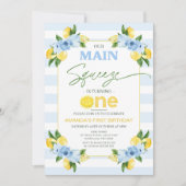 Positano Blue Lemon Main Squeeze 1e verjaardag Kaart (Voorkant)