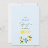 Positano Blue Lemon Main Squeeze 1e verjaardag Kaart (Achterkant)