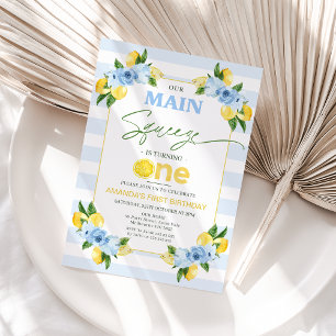 Positano Blue Lemon Main Squeeze 1e verjaardag Kaart