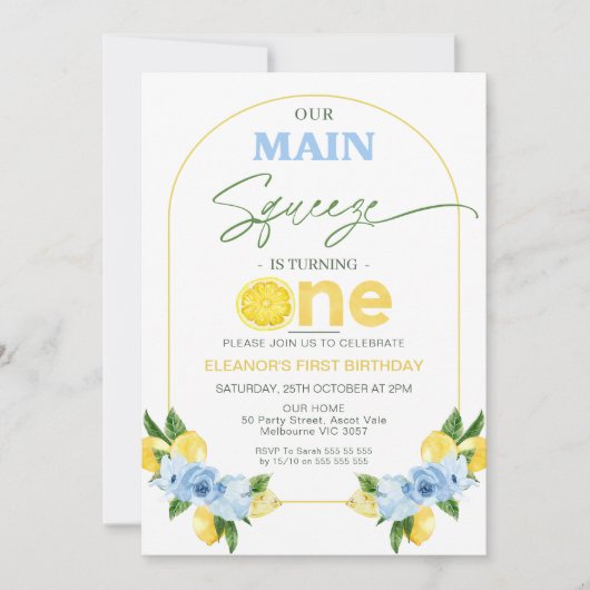 Positano Blue Lemon Onze belangrijkste knijp 1e ve Kaart (Voorkant)