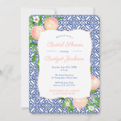 Positano Blue Tegels Garden Peaches Vrijgezellenfe Kaart (Voorkant)