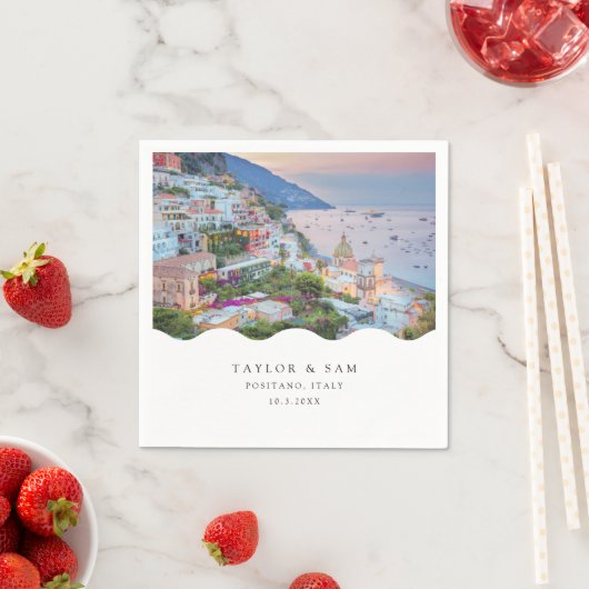Positano Bruiloft Amalfi Kust Cocktail Servet (Insitu)