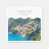 Positano bruiloft Amalfi kust foto servetten (Voorkant)