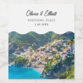 Positano bruiloft gunst gepersonaliseerde wijn lab wijn etiket (Enkel label)