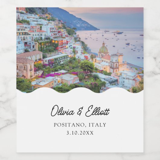 Positano bruiloft gunst gepersonaliseerde wijn lab wijn etiket (Enkel label)