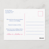 Positano Citroenen Blauwe Tegels Roze Save The Dat Briefkaart (Achterkant)