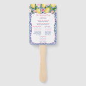 Positano Citroenen Blauwe Tegels Trouwprogramma Handwaaier (Achterkant)