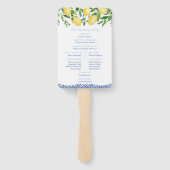 Positano Citroenen Bord Blauw Accenten Trouwprogra Handwaaier (Achterkant)