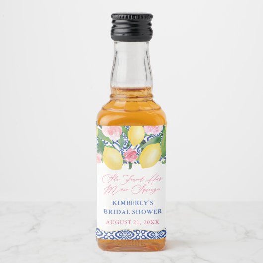 Positano citroenen Main Squeeze Vrijgezellenfeest Likeurfles Etiket (Voorkant)