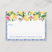 Positano Citroenen Roze Blauwe Tekst Display Douch Informatiekaartje (Achterkant)