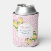 Positano Citroenen Roze Bloemen Bachelorette Party Blikjeskoeler (Blikje Voorkant)