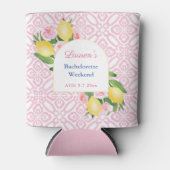 Positano Citroenen Roze Bloemen Bachelorette Party Blikjeskoeler (Voorkant)