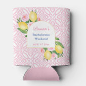 Positano Citroenen Roze Bloemen Bachelorette Party Blikjeskoeler (Achterkant)