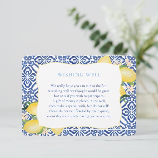 Positano Citroenen Wishing Well Of Details Bruilof Informatiekaartje (Staand voorkant)