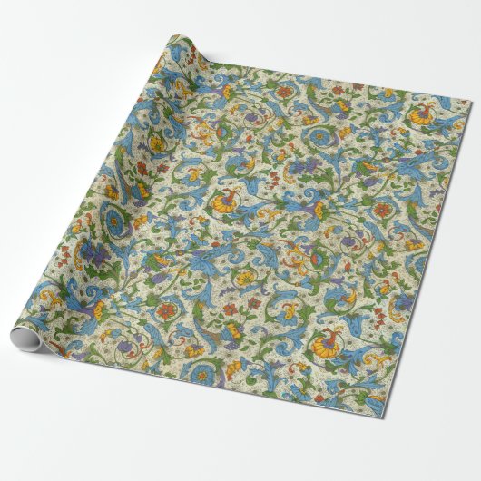 Positano Floral Cadeaupapier (Uitgerold)