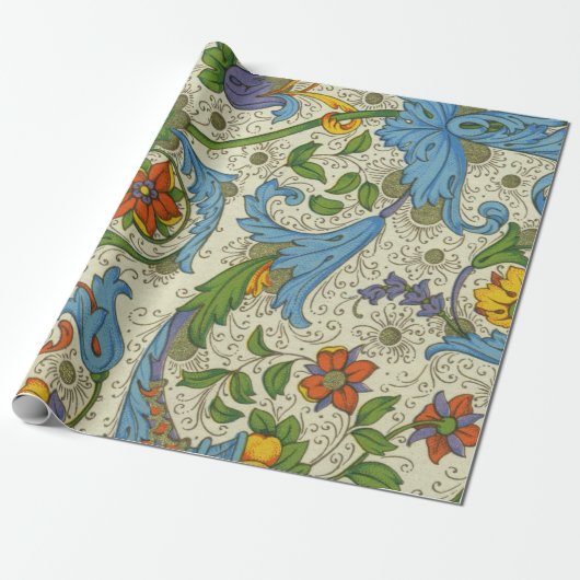Positano Floral Grande Wrapping Paper Cadeaupapier (Uitgerold)