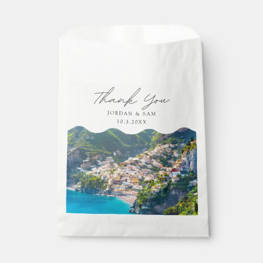 Positano foto Amalfi kust bruiloft Bedankzakje (Voorkant)