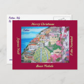 Positano, het Briefkaart van Kerstmis van Italië (Voorkant / Achterkant)