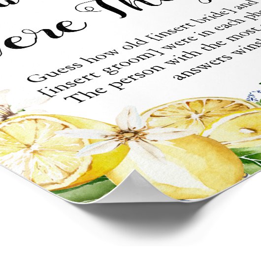 Positano Hoe oud waren ze Vrijgezellenfeest spel Poster (Hoek)