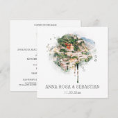 *~* POSITANO Italiaanse AR20 RSVP QR bruiloft Kaart (Voorkant / Achterkant)