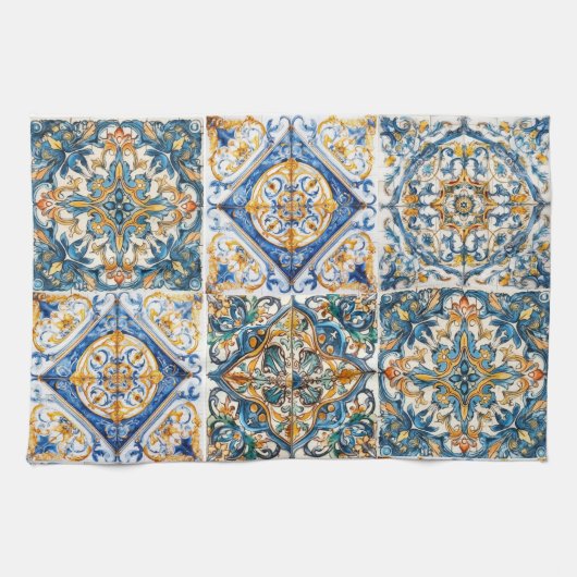 Positano  Italiaanse Tegel Theedoek (Horizontaal)