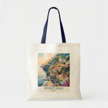 Positano Italië Amalfi-kust Aquarellandschap