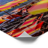 Positano Italië Amalfi Kust Zonsondergang Reizen Poster (Hoek)